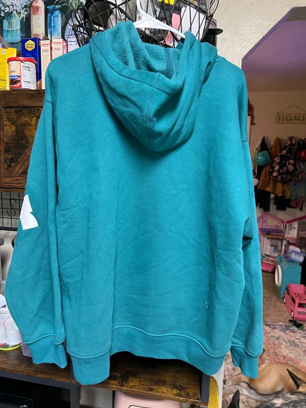 Wrangler Teal Logo Hoodie - Bold White Graphic - Picture 2 of 3